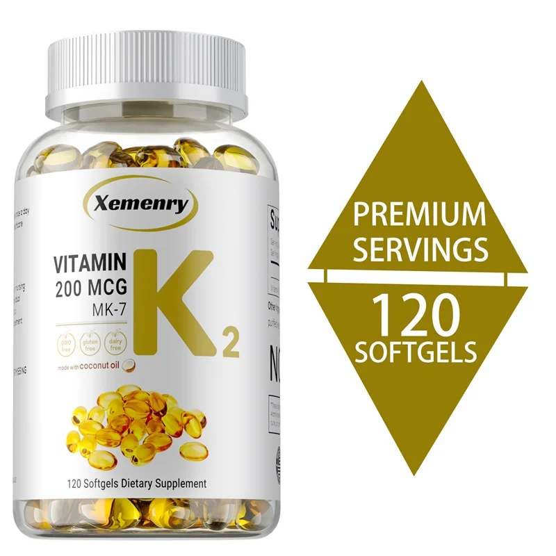 Vitamin K2 MK-7 Ergänzung – Unterstützt Knochendichte, Zähne, Haut, Herzgesundheit und Immunität