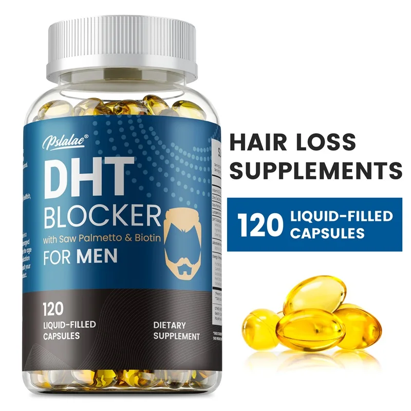 DHT-Blockierer für Männer – enthält Sägepalme und Biotin zur Förderung natürlicher Haarwachstum, Steigerung der Vitalität und maximale Absorption
