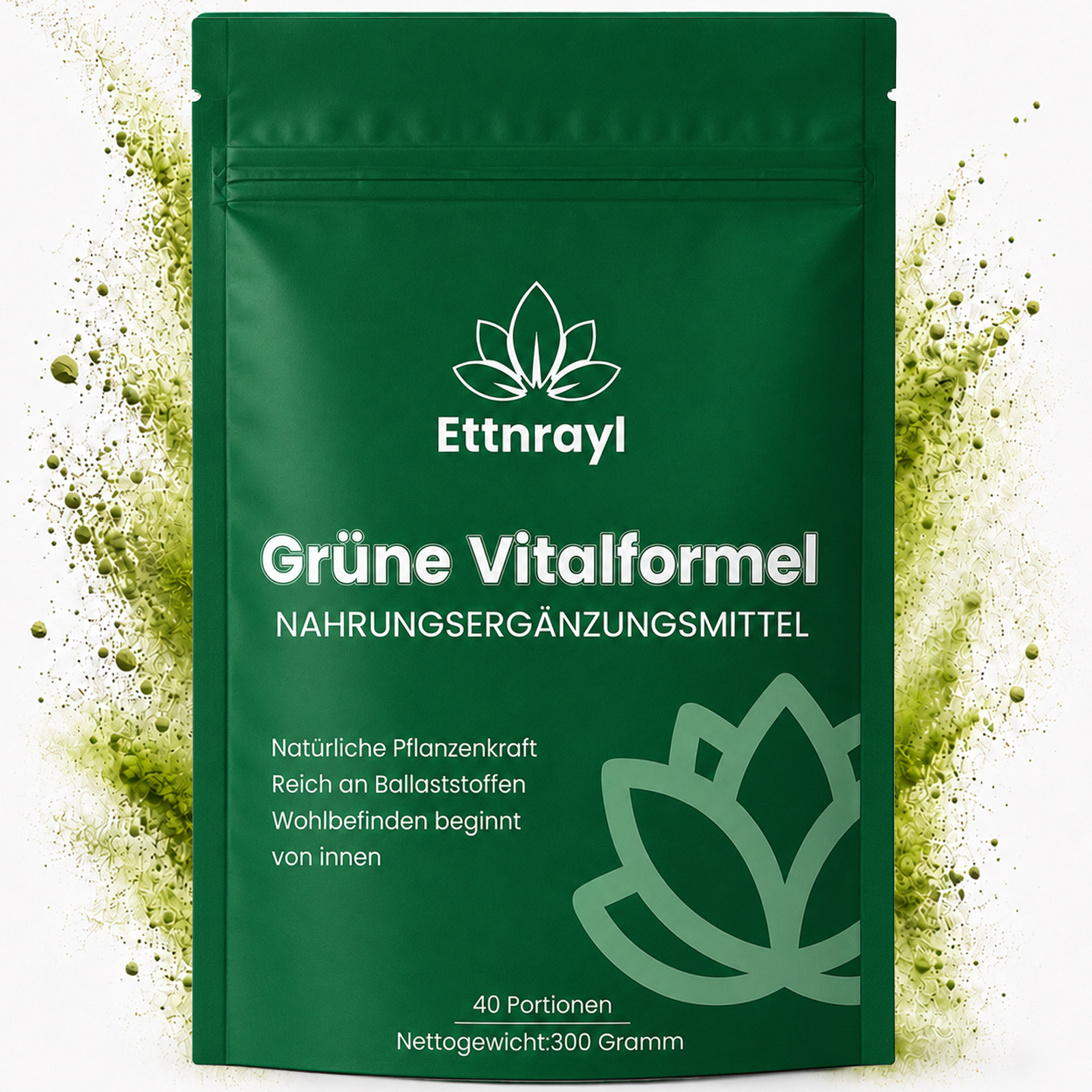 Grüne Entgiftungspulver 200g Vegan – Super Greens Pulver mit Matcha, Gerstengras, Spirulina & Chlorella, Heidelbeeren – Reich an Vitaminen, Mineralstoffen & Ballaststoffen